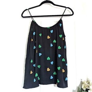Tucker The Camisole Sea of Hearts in Stretch Georgette Silk Top Heart Print